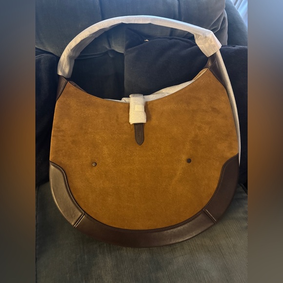 Polo ID Suede Large Shoulder Bag - Picture 13 of 15